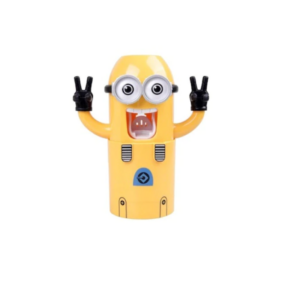 Dispenser de pasta de dinti Minion Stuffix®, cu suport pentru periute, 7.8×18.8 cm