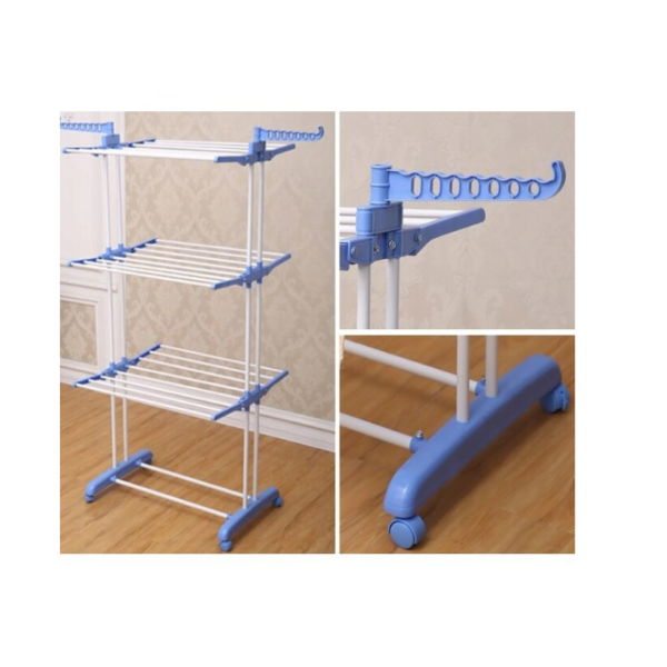 Uscator De Rufe Toydem®, Model Ergonimic, Pentru Spatii Mici, Alb/Albastru