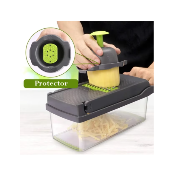 Feliator Legume Stuffix®, Multifunctional, 14 In 1 Set, Taieturi Diferite, Gri/Verde