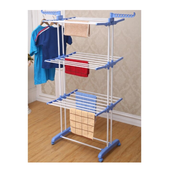 Uscator De Rufe Toydem®, Model Ergonimic, Pentru Spatii Mici, Alb/Albastru