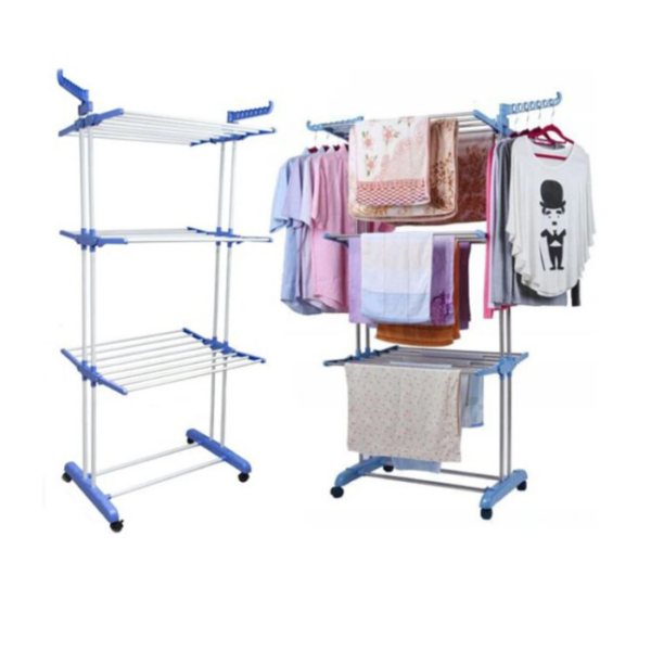 Uscator De Rufe Toydem®, Model Ergonimic, Pentru Spatii Mici, Alb/Albastru