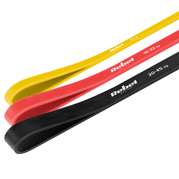 SET 3 BENZI ELASTICE LATEX POWER BAND 4-32KG REBELACTIV