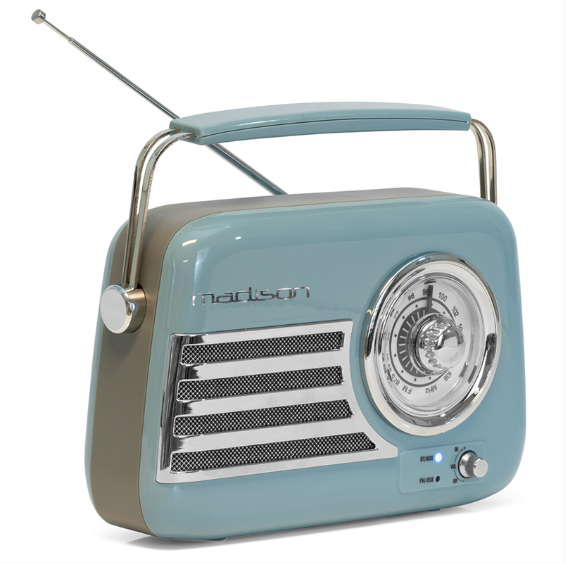 RADIO FM PORTABIL NOSTALGIA 30W CU FUNCTIE BLUETOOTH/AUX -ALBASTRU