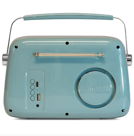RADIO FM PORTABIL NOSTALGIA 30W CU FUNCTIE BLUETOOTH/AUX -ALBASTRU