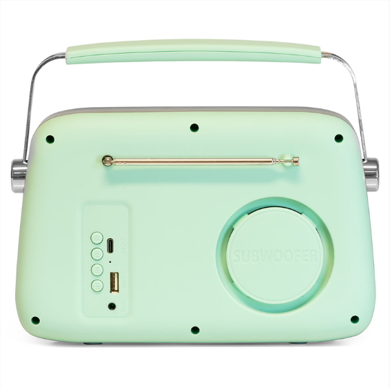 RADIO FM PORTABIL NOSTALGIA 15W CU FUNCTIE BLUETOOTH/AUX - VERDE