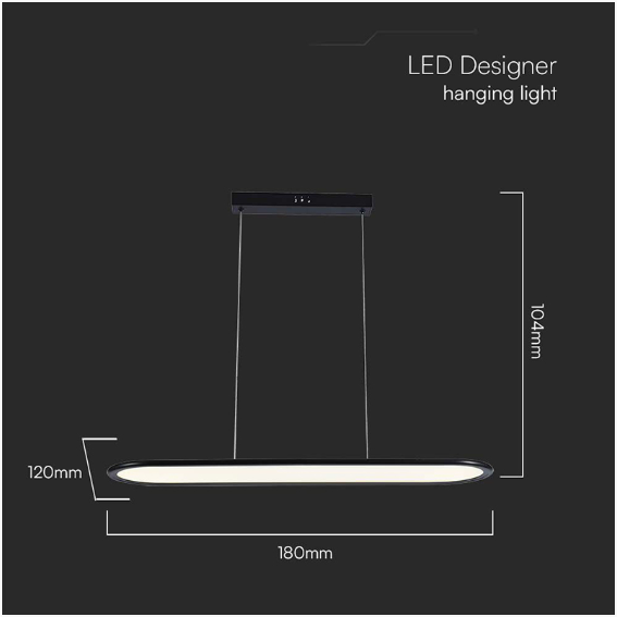 CANDELABRU LED 24W 80X100CM 3000K - NEGRU