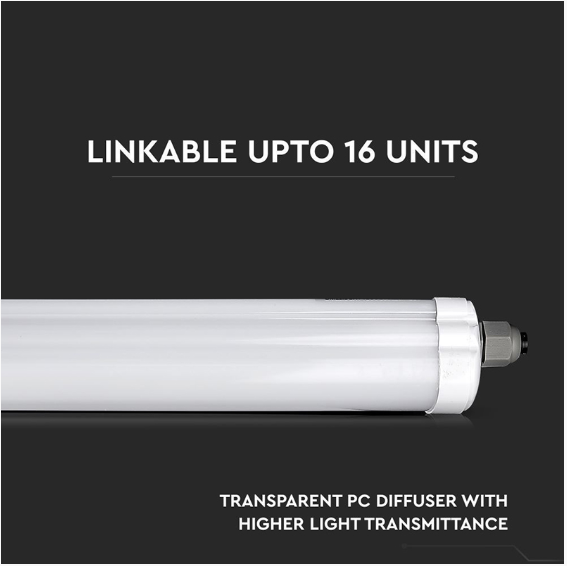 CORP ILUMINAT LED 60CM 18W 6500K ALB RECE IP65
