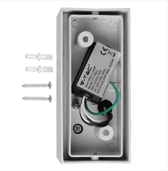 CORP ILUMINAT SOCLU GU10 X2 IP44 - ALB