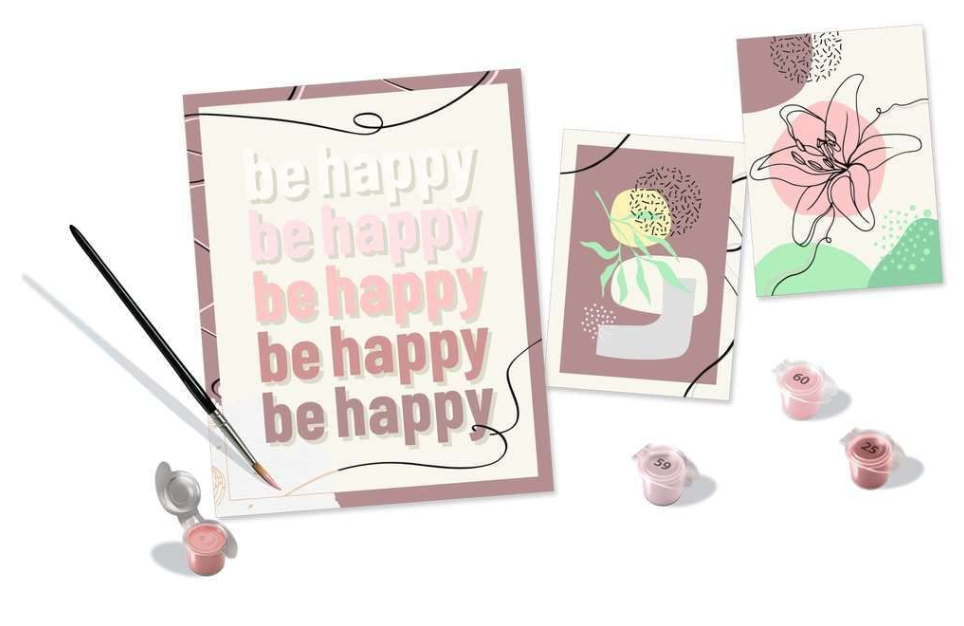 Art Set Pictura pe numere - Be happy 3 modele