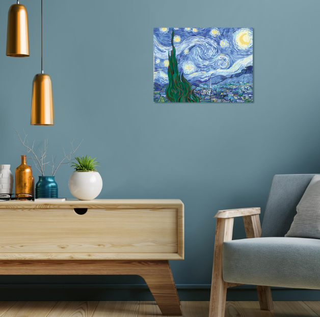Art Set pictura pe numere motiv premium - Starry Night (Van Gogh)