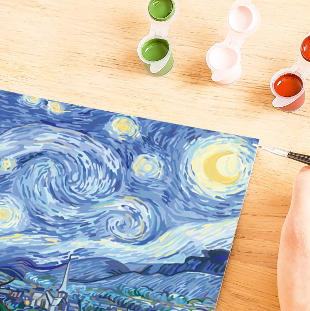 Art Set pictura pe numere motiv premium - Starry Night (Van Gogh)