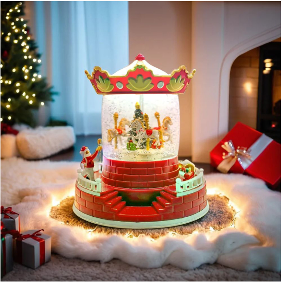 DECORATIUNE CRACIUN ILUMINAT MODEL CARUSEL 190X190X220MM