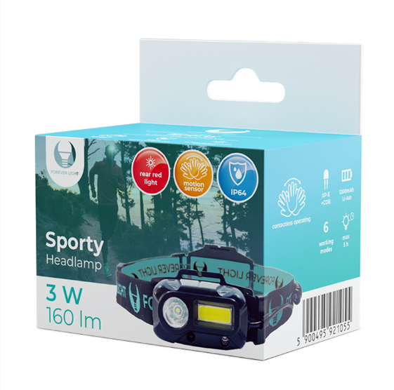 FRONTALA LED 3W + 3W COB 160LM 1200MAH