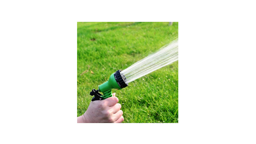 Furtun de udat gradina extensibil cu 7 functii, cu conectori, 45m lungime, verde