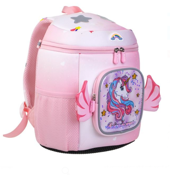 Ghiozdan Gradinita Roz cu Model Unicorn