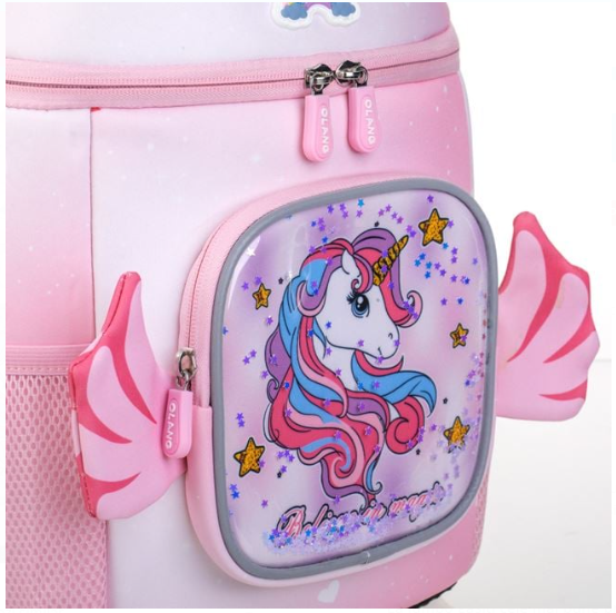 Ghiozdan Gradinita Roz cu Model Unicorn