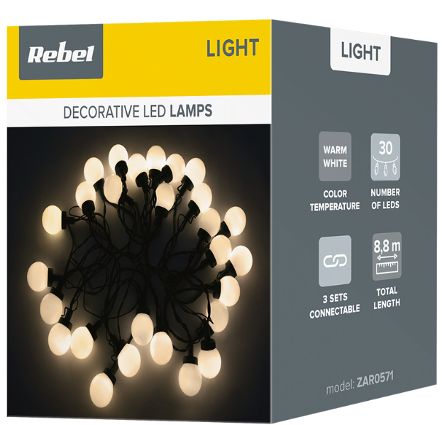 SIR LED ILUMINAT FESTIV ALB CALD 8.8M