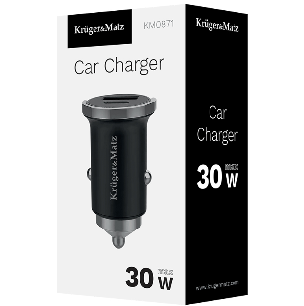 INCARCATOR AUTO USB / TYPE C QC PD 30W KRUGER&MATZ