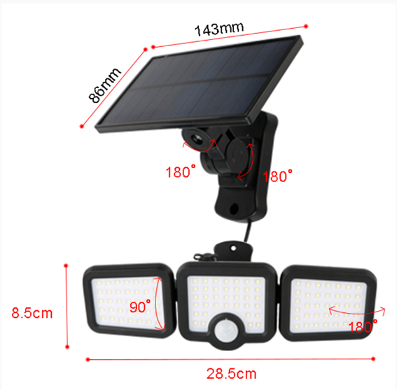 LAMPA LED CU INCARCARE SOLARA SI SENZOR DE MISCARE 10W 6000K