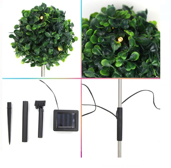 Lampa Solara Stick cu Frunze - 3buc