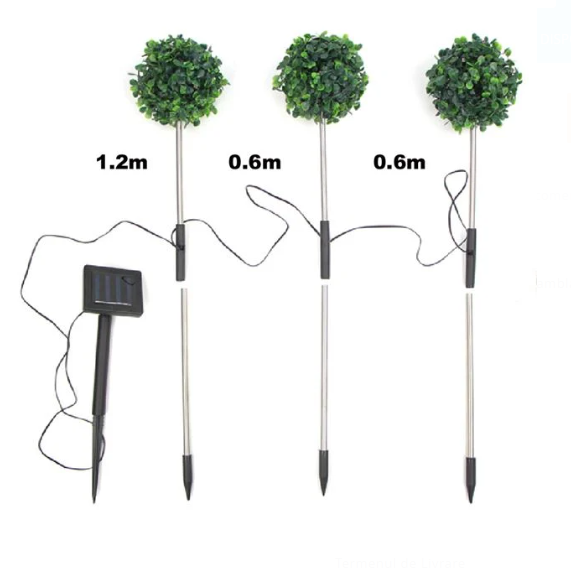 Lampa Solara Stick cu Frunze - 3buc