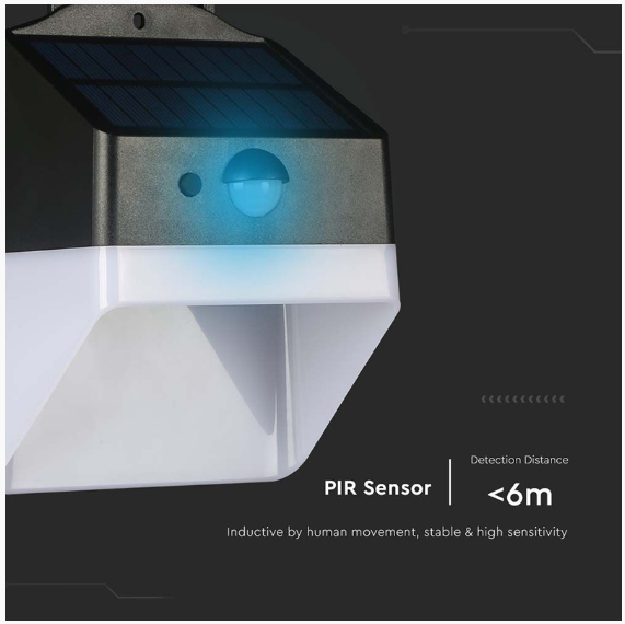 LAMPA EXTERIOARA 2W 4000K INCARCARE SOLARA - ALB/NEGRU
