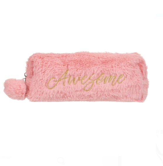 Penar Scoala Powder Pink Blana Awesome Pompon 23x4x10cm