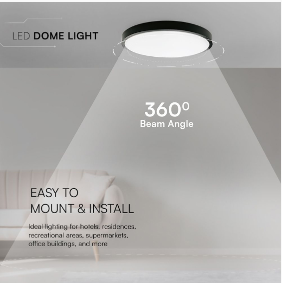 PLAFONIERA LED 18W IP44 4000K ALB NEUTRU - NEGRU