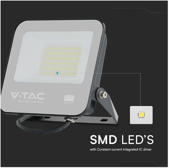 REFLECTOR LED SMD 50W 6500K IP65 CABLU 1M CIP SAMSUNG - GRI