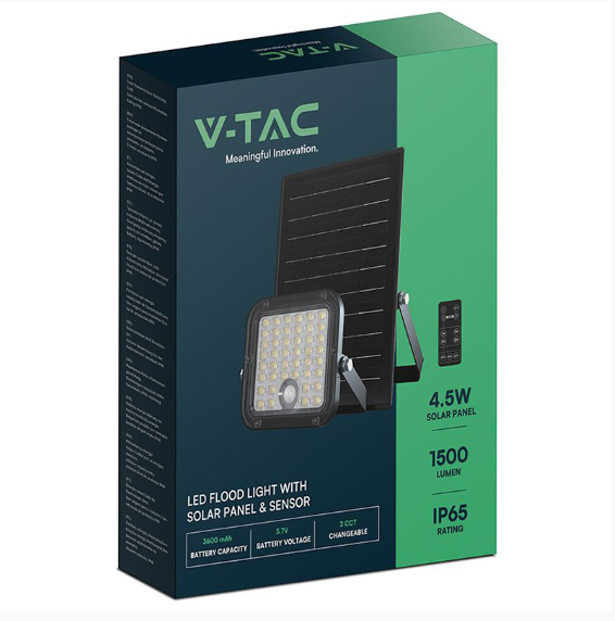 REFLECTOR CU INCARCARE SOLARA 10W 1500LM 4000+6400K - NEGRU