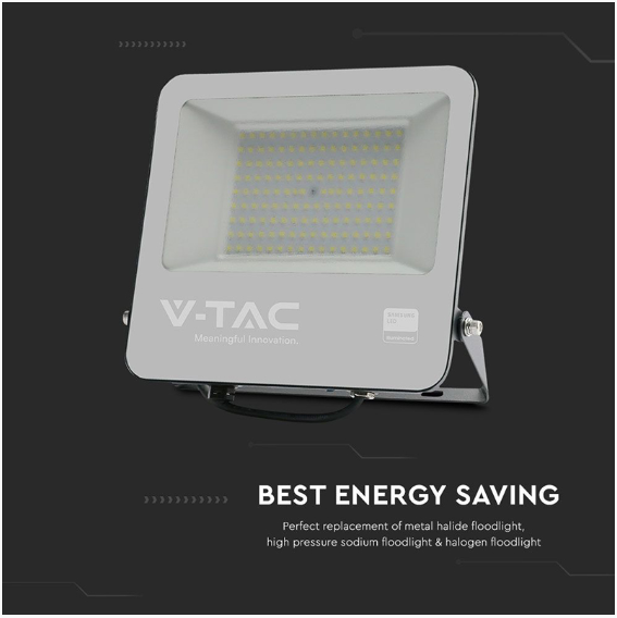REFLECTOR LED SMD 100W 4000K IP65 CABLU 1M CIP SAMSUNG - NEGRU/GRI