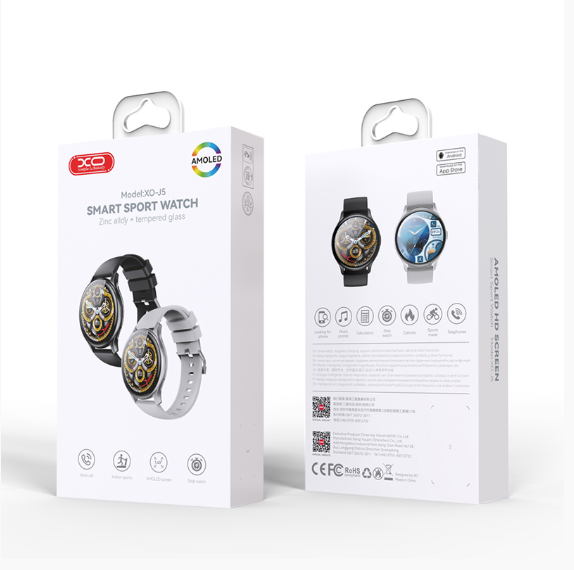 SMARTWATCH AMOLED J5 IP68 - NEGRU