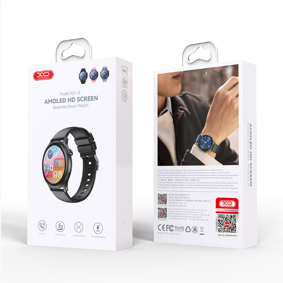 SMARTWATCH AMOLED J6 IP68 - NEGRU