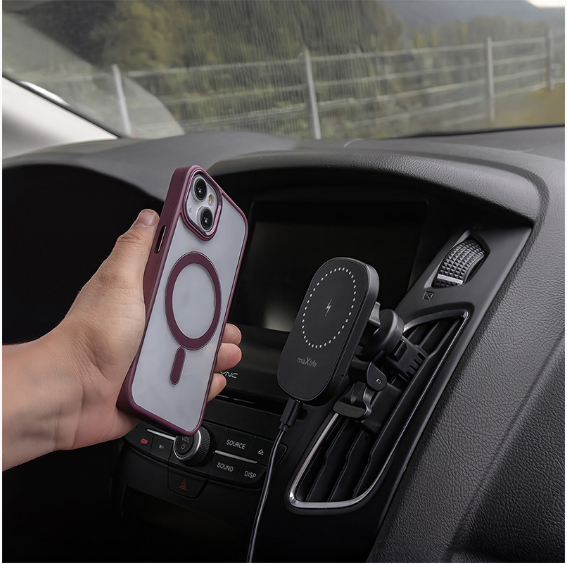 SUPORT TELEFON MAGNETIC CU INCARCARE WIRELESS 15W PRINDERE VENTILATIE