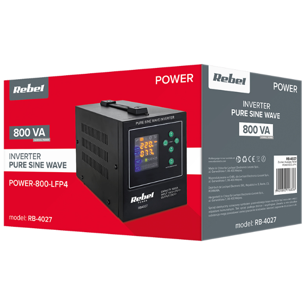 UPS CENTRALE TERMICE SINUS PUR 800VA 500W 12V REBEL