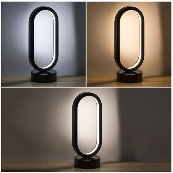 Lampa LED Neagra cu USB & 3 Nuante 12x10x28cm