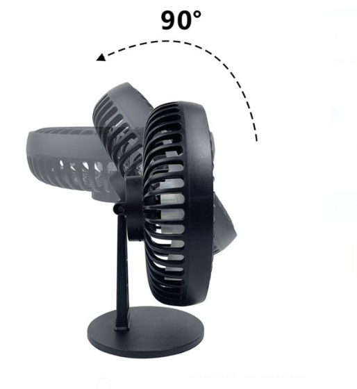 Ventilator Negru de Masa 90º cu USB Ø16.6cm 5W
