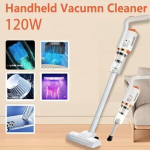 Aspirator 3 In 1, Cu 4 Capete Interschimbabil, 120 W, Filtre Incorporate, Compact, Reglabil, Usor De Depozitat, Alb, ABS