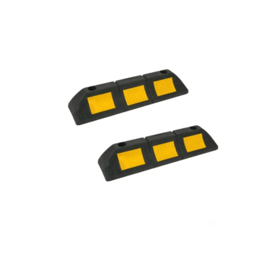 Set 2 Bucati Opritor Roata Masina Pentru Parcare, Cauciuc, Benzi Reflectorizante, Toydem®
