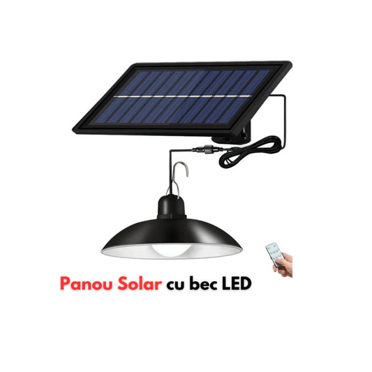 Panou Solar cu 1 Bec LED cu Aplica si Telecomanda