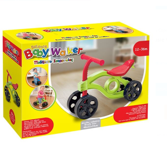Bicicleta de Echilibru Rosie Verde Lime pentru Prescolari