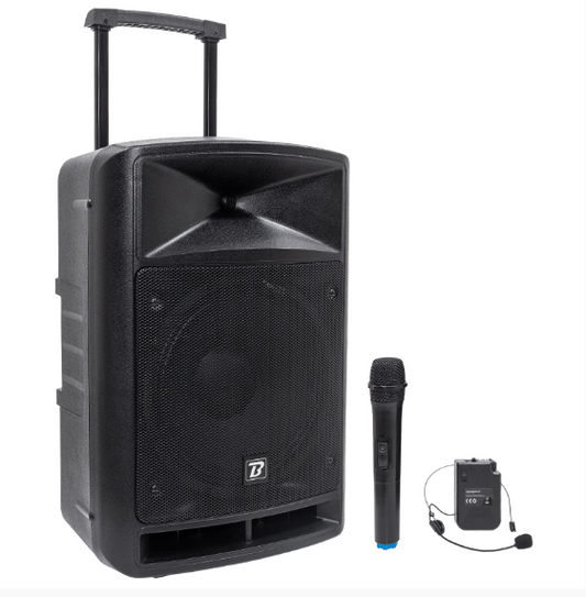 BOXA PORTABILA 12''/30CM + TWEETER 250W BT/USB/FM/SD + 2MIC VHF
