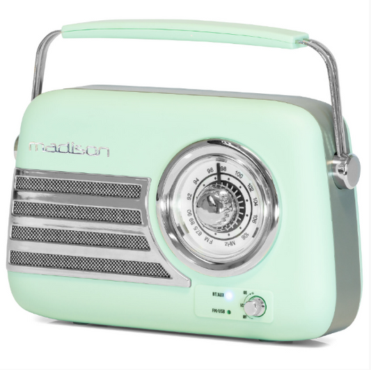 RADIO FM PORTABIL NOSTALGIA 15W CU FUNCTIE BLUETOOTH/AUX - VERDE