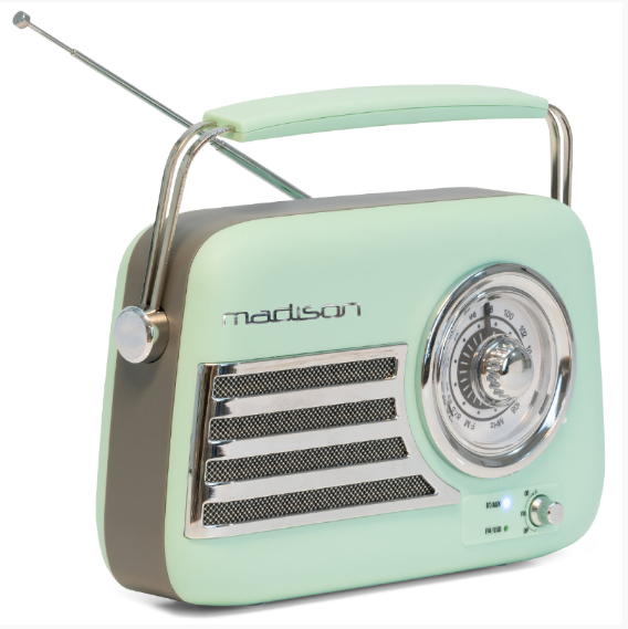 RADIO FM PORTABIL NOSTALGIA 15W CU FUNCTIE BLUETOOTH/AUX - VERDE