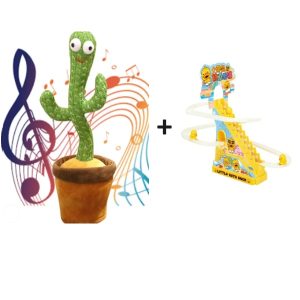 Pachet Promo: Jucarie cactus vorbitor si dansator + Joc cu ratuste, pentru copii, Smiley Duks