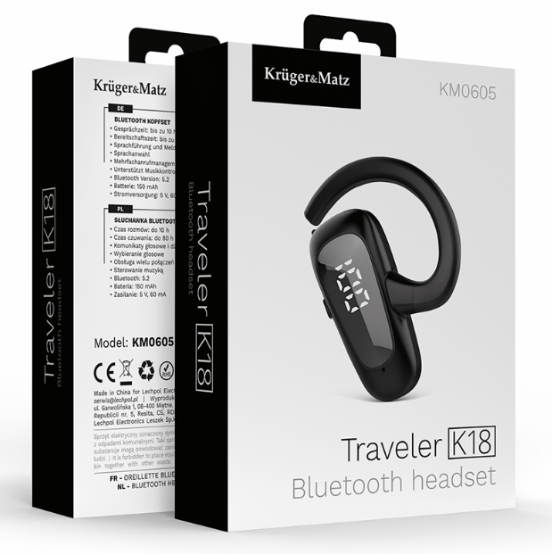 HEADSET BLUETOOTH 5.2 K18 KRUGER&MATZ