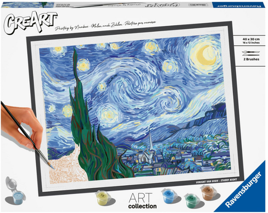 Art Set pictura pe numere motiv premium - Starry Night (Van Gogh)