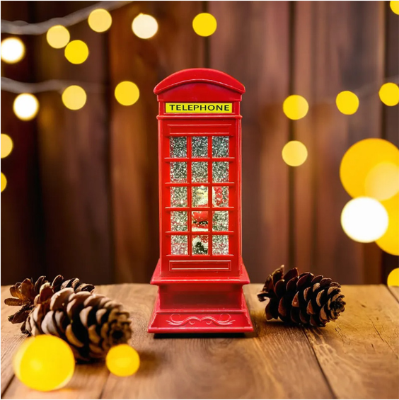 DECORATIUNE CRACIUN ILUMINAT MODEL CABINA TELEFONICA 105X105X260MM