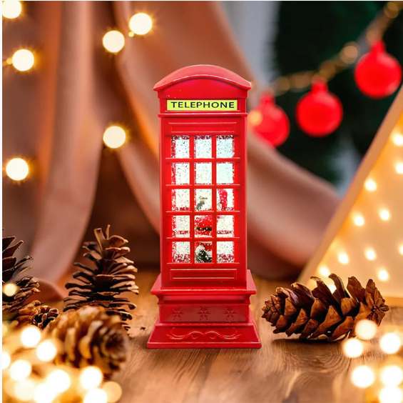 DECORATIUNE CRACIUN ILUMINAT MODEL CABINA TELEFONICA 105X105X260MM