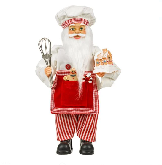 Figurina Decorativa Mos Craciun Cofetar 33cm